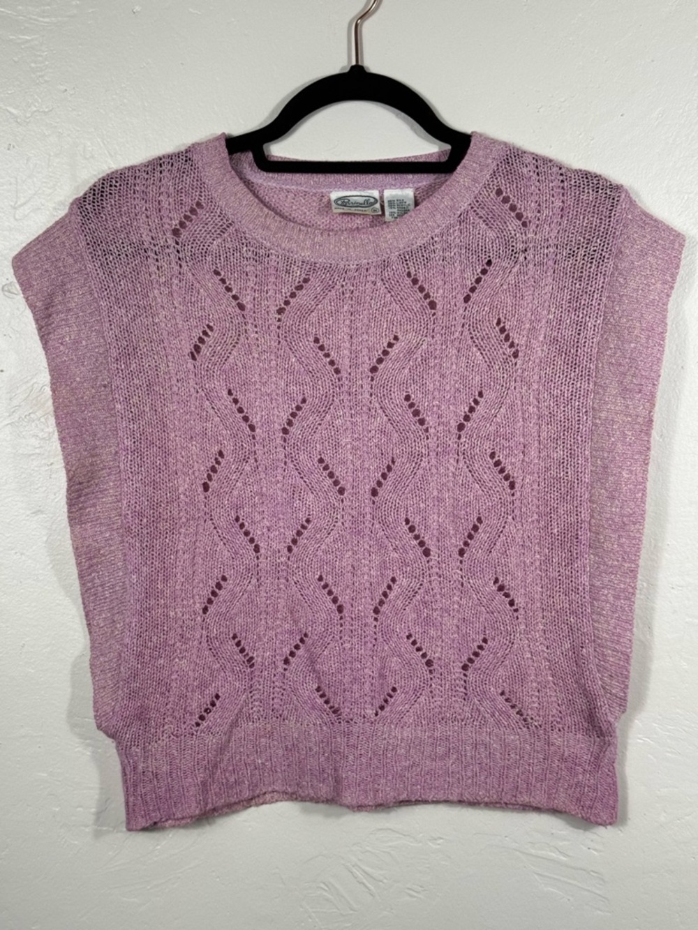 Vintage Parrinello Lavender Pink Knit Sleeveless Sweater Vest - size Medium